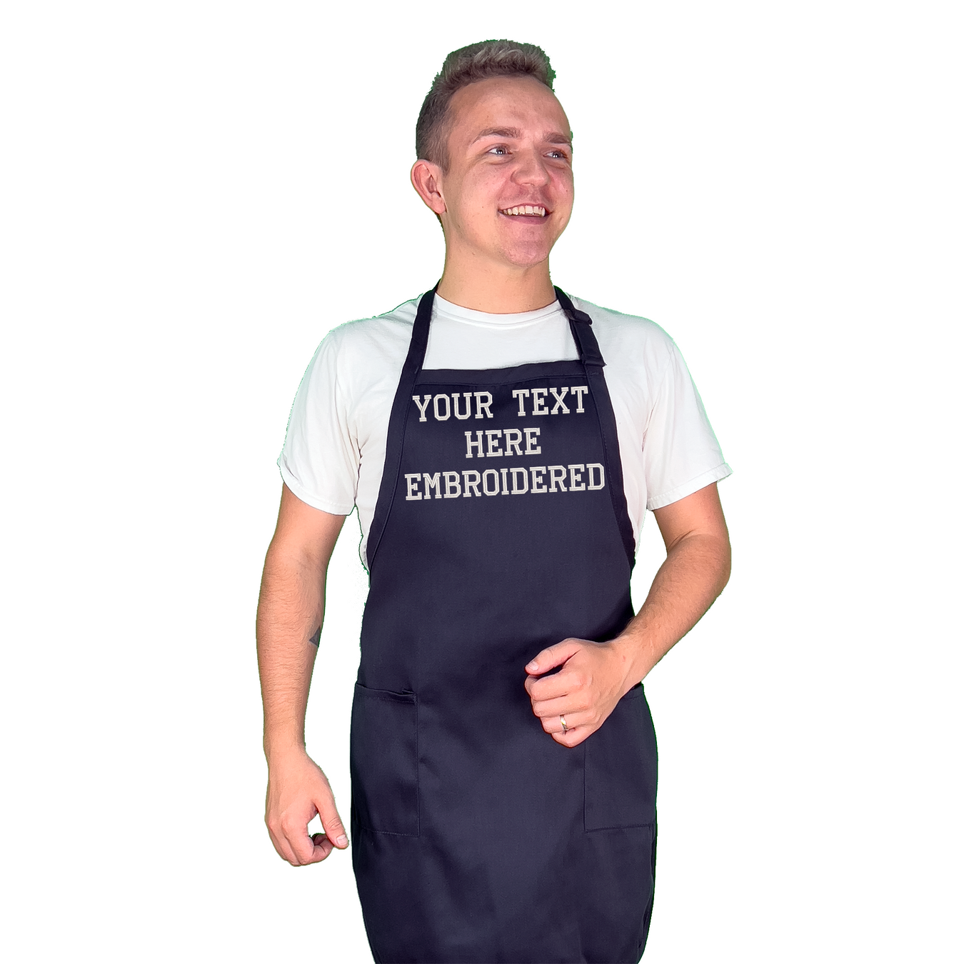Personalized aprons with text