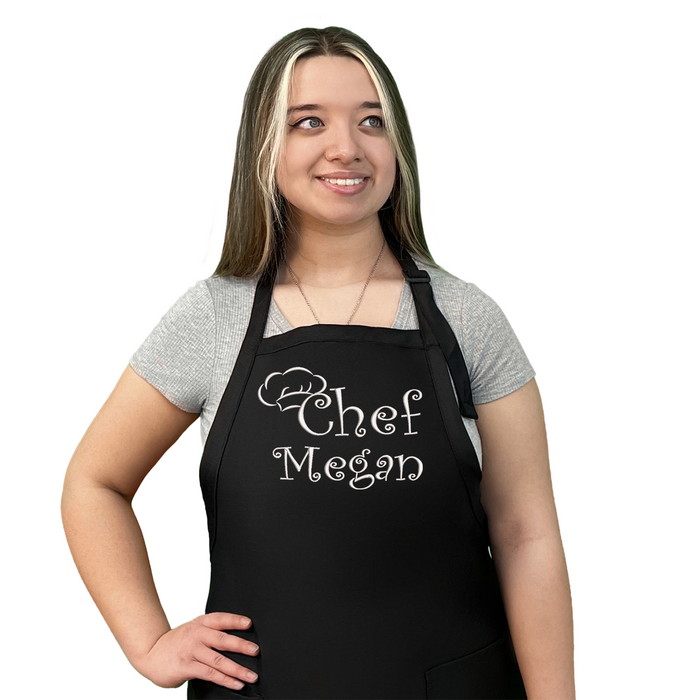 Personalized Apron Embroidered Number 1 Mom Design Add a Name