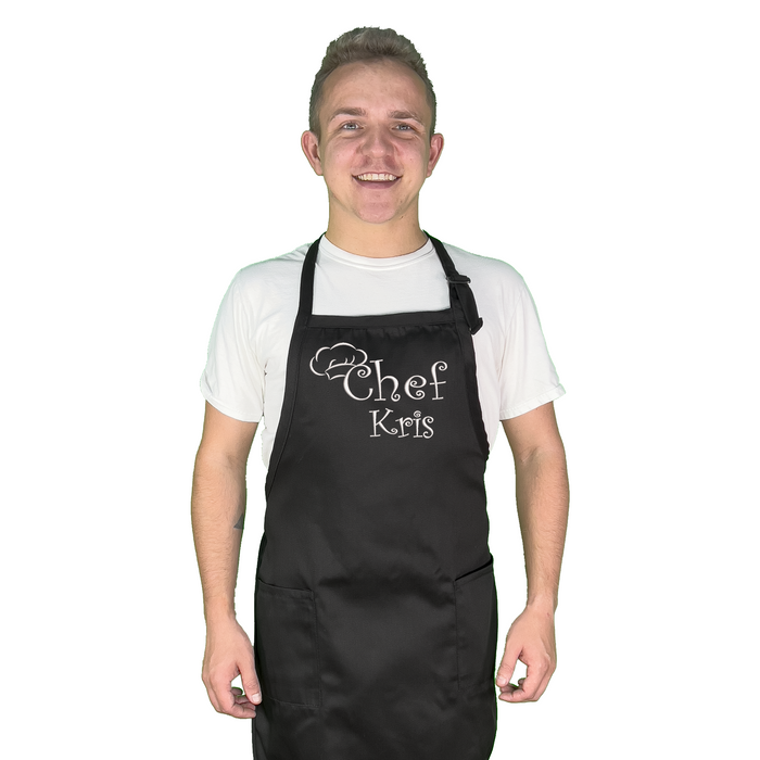 Personalized Apron Embroidered Chef Any Name Design Add a Name, premium quality apron with embroidery, great gift personalized apron