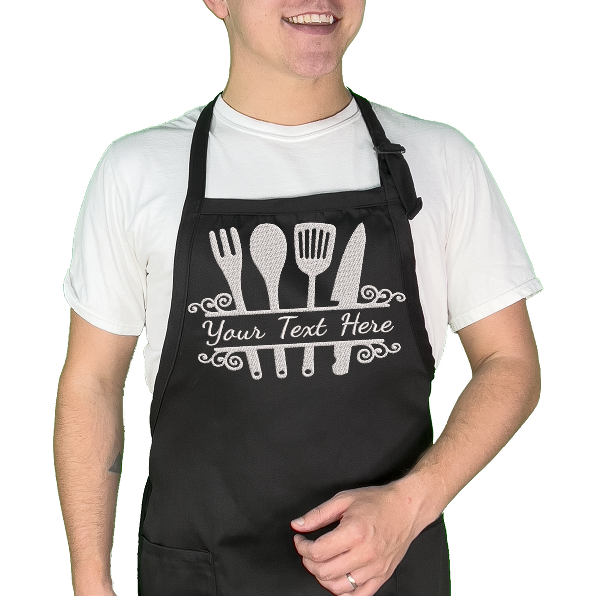Personalized Chef Apron Embroidered Kitchen Design Aprons for Women an —  Place4Print - Best Place Printing & Embroidery, Aprons, Caps