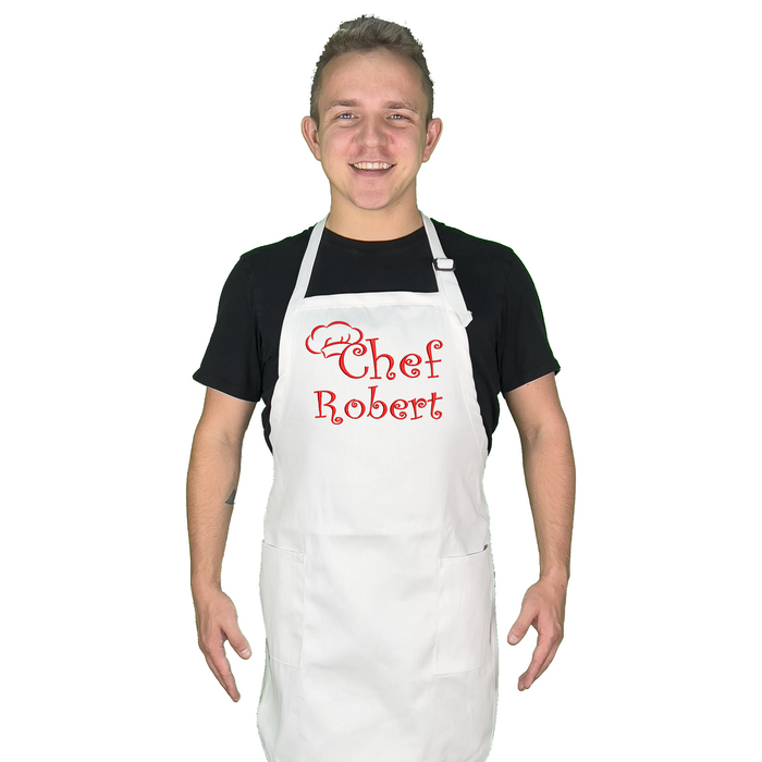 Personalized Apron Embroidered Chef Any Name Design Add a Name, premium quality apron with embroidery, great gift personalized apron